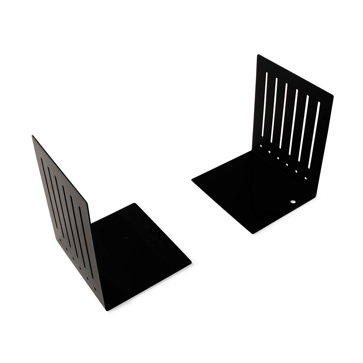 Spectrum Heavy Bookends for Book Shelves Cookbooks Vinyl Records, No Skid Heavy Duty Metal Decorative Book Stopper Sturdy Steel Holder for Home Office Large Bookends for Heavy Books, Black