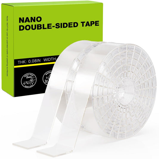 2Pack Heavy Duty Nano Double Sided Clear Adhesive Mounting Tape 16.4FT