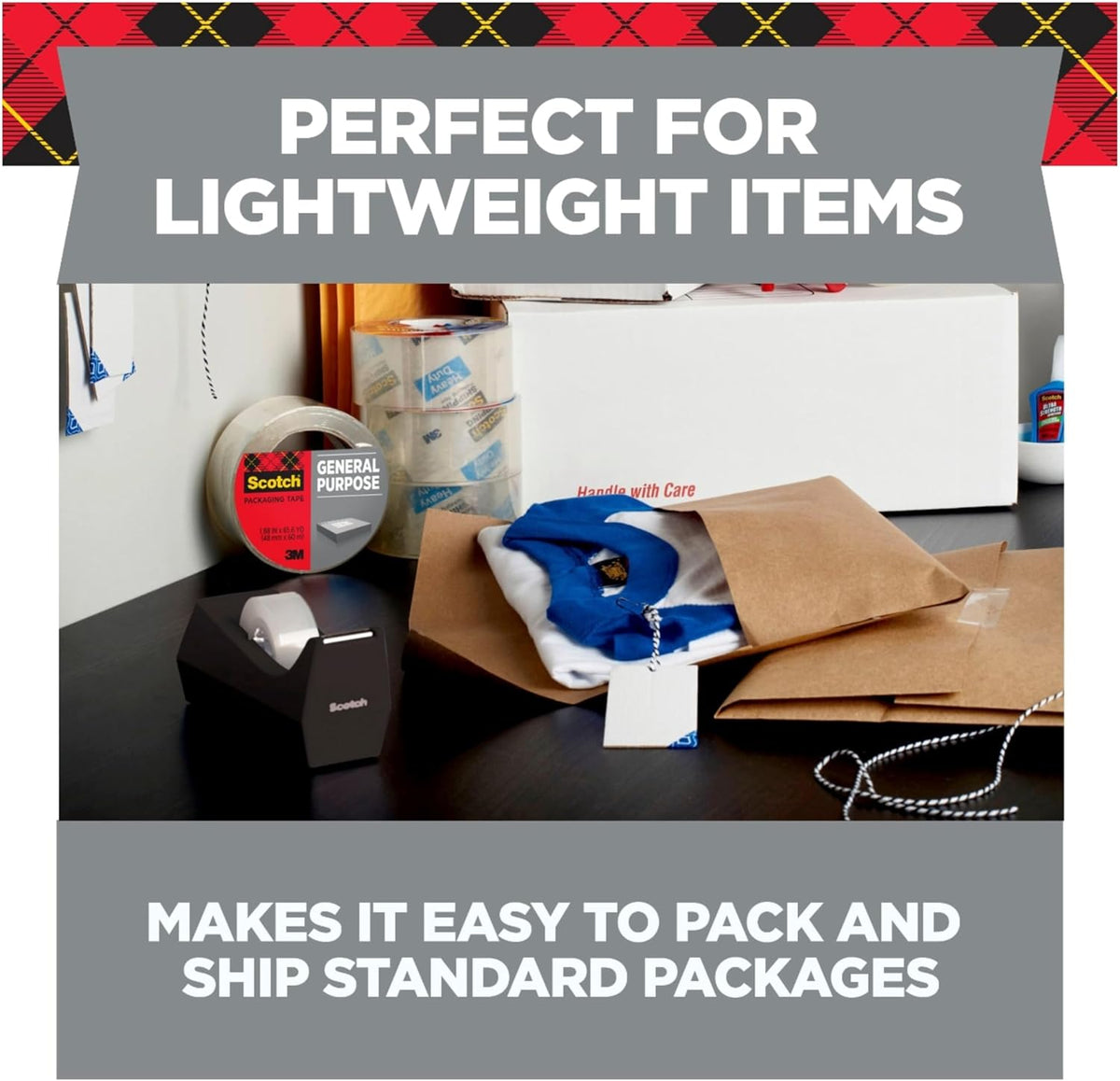 Scotch General Purpose Packing Tape Refill, 1.88 in x 54.6 yd, 6 Rolls