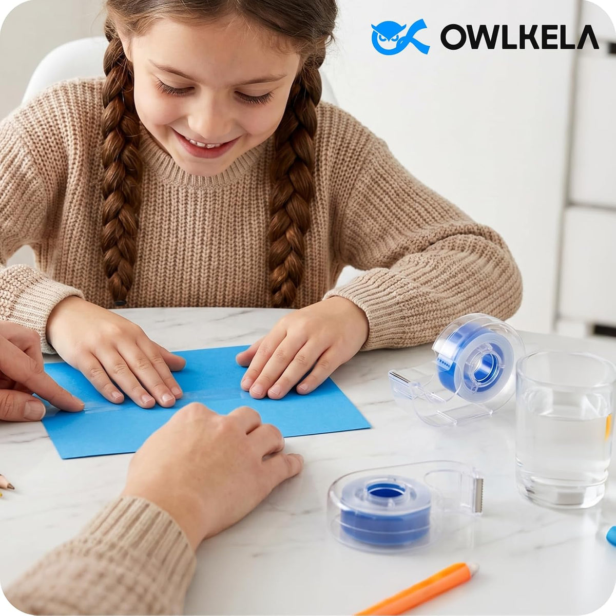 OWLKELA 16 Pcs Clear Tape Dispensers, 1 Inch Blue Core