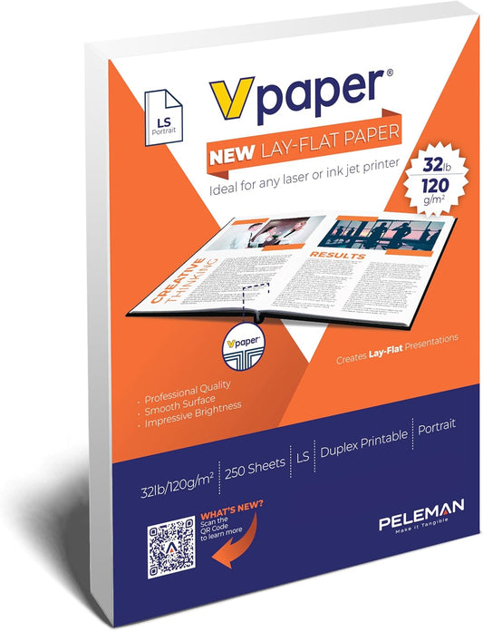 Unibind 8.5 x 11 Layflat Printer Paper | Premium 32 lb | 1 Ream – 250 Sheets | 100 Bright | Duplex Ready Laser & Inkjet Compatible – Ideal for Thermal Binding | 120gsm (Potrait, 1Ream =250 sheets)
