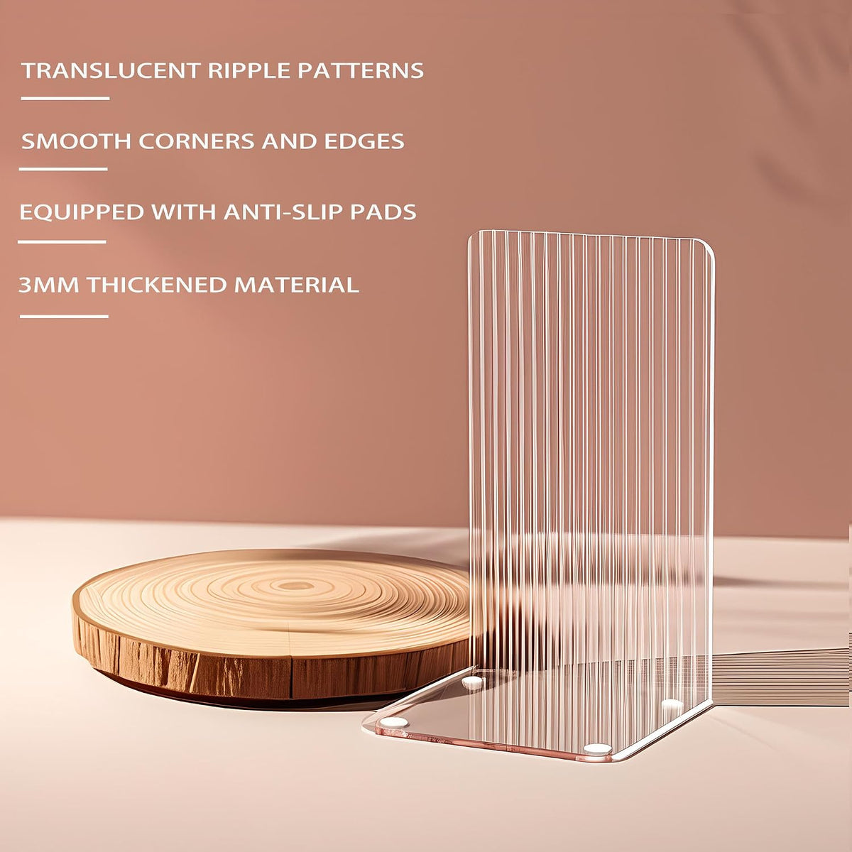 Book Ends for Shelves 8 Pcs Acrylic Bookends Clear