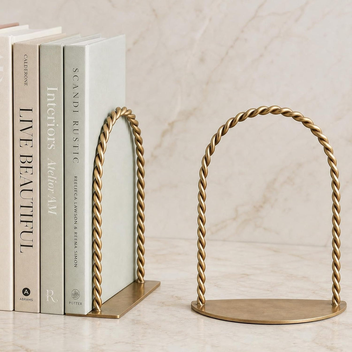 Decorative Bookends for Shelves - Stylish Set of 2 Book Ends