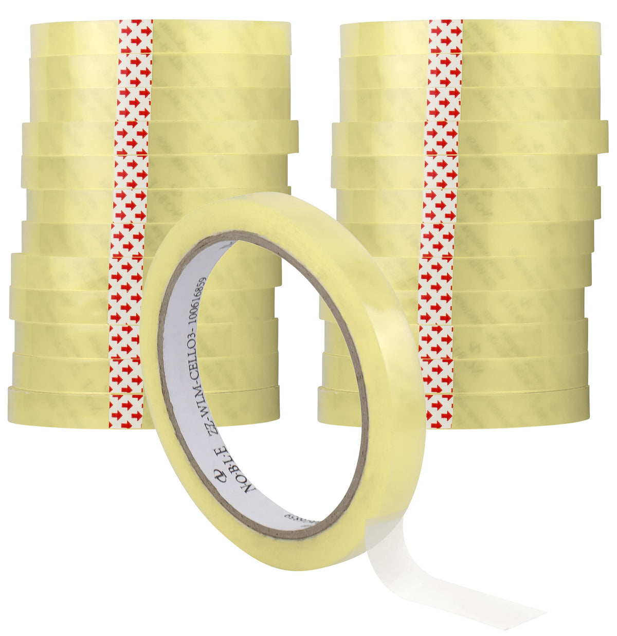 Noble Pack 24 Rolls Packaging Tape - 0.5 inch x 164 feet - Total 3936 feet Transparent Tape - Fits Tape Dispenser 3 inch Core - Gift Wrap Tape for Home or Office