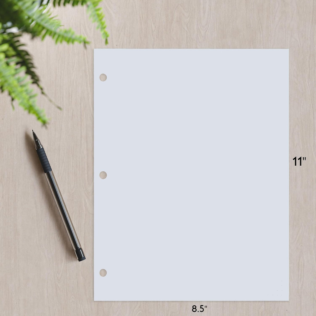 Letter Blank Paper 3-Hole Punched, 200 Sheets/400 Pages, 120 GSM, 32 lb., Extra Thick Printer Paper 8.5 x 11 inch, Print Templates for DIY Planners