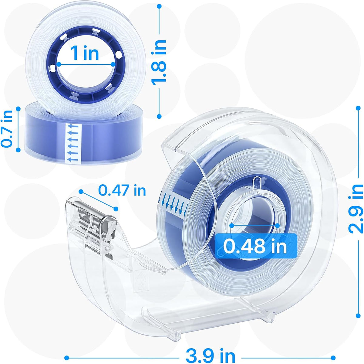 OWLKELA 32 Pcs Clear Tape Dispensers, 1 Inch Blue Core