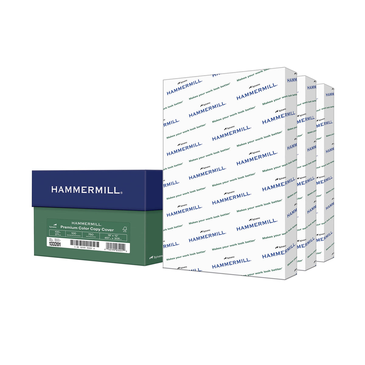 Hammermill Cardstock, Premium Color Copy, 100 lb, 8.5x11 - 1 Pack (250 Sheets) - 100 Bright, Made in the USA Card Stock, 120024R, White