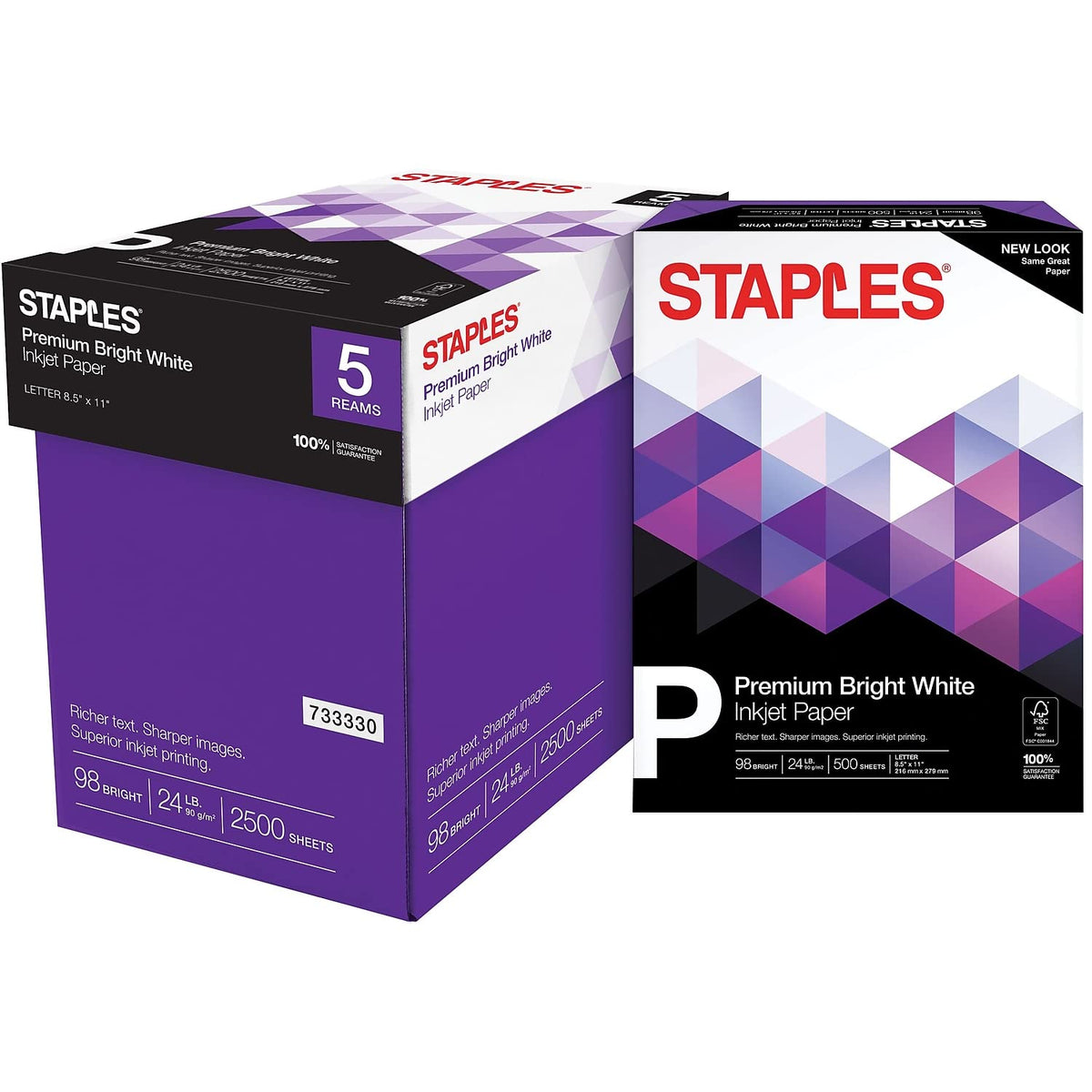 Staples Inkjet & Laser Paper, 8.5x11 Inch, Bright White, 4 Ream Case