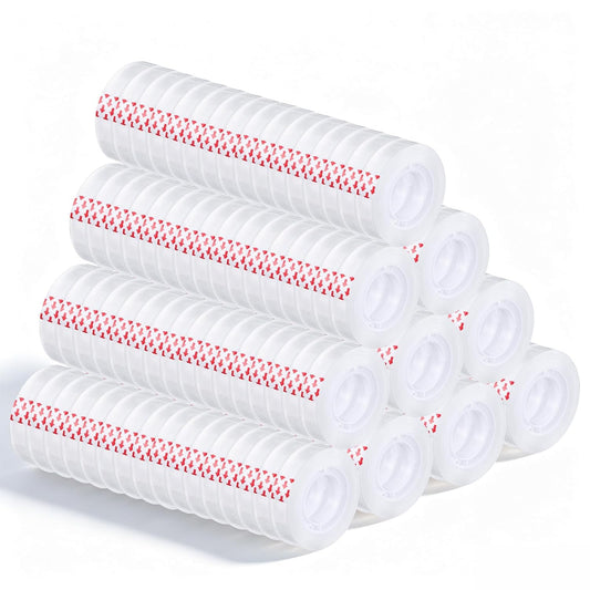 128pcs Transparent Tape Refills, 1/2 in x 108 ft Clear Tape Rolls