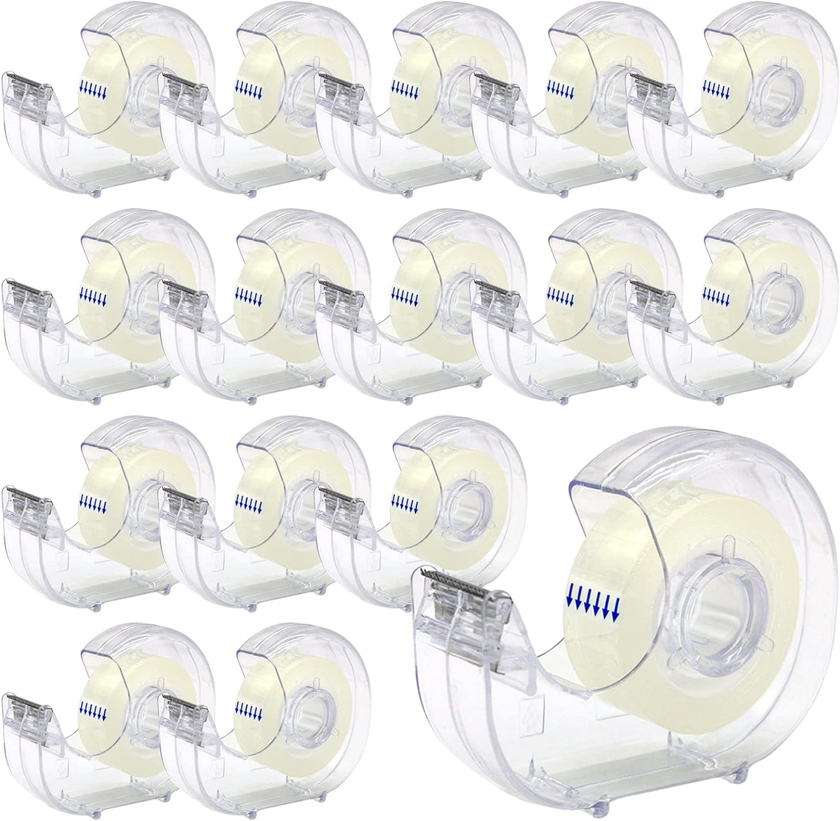 OWLKELA 16 Pcs Clear Tape Dispensers, 1 inch White Core