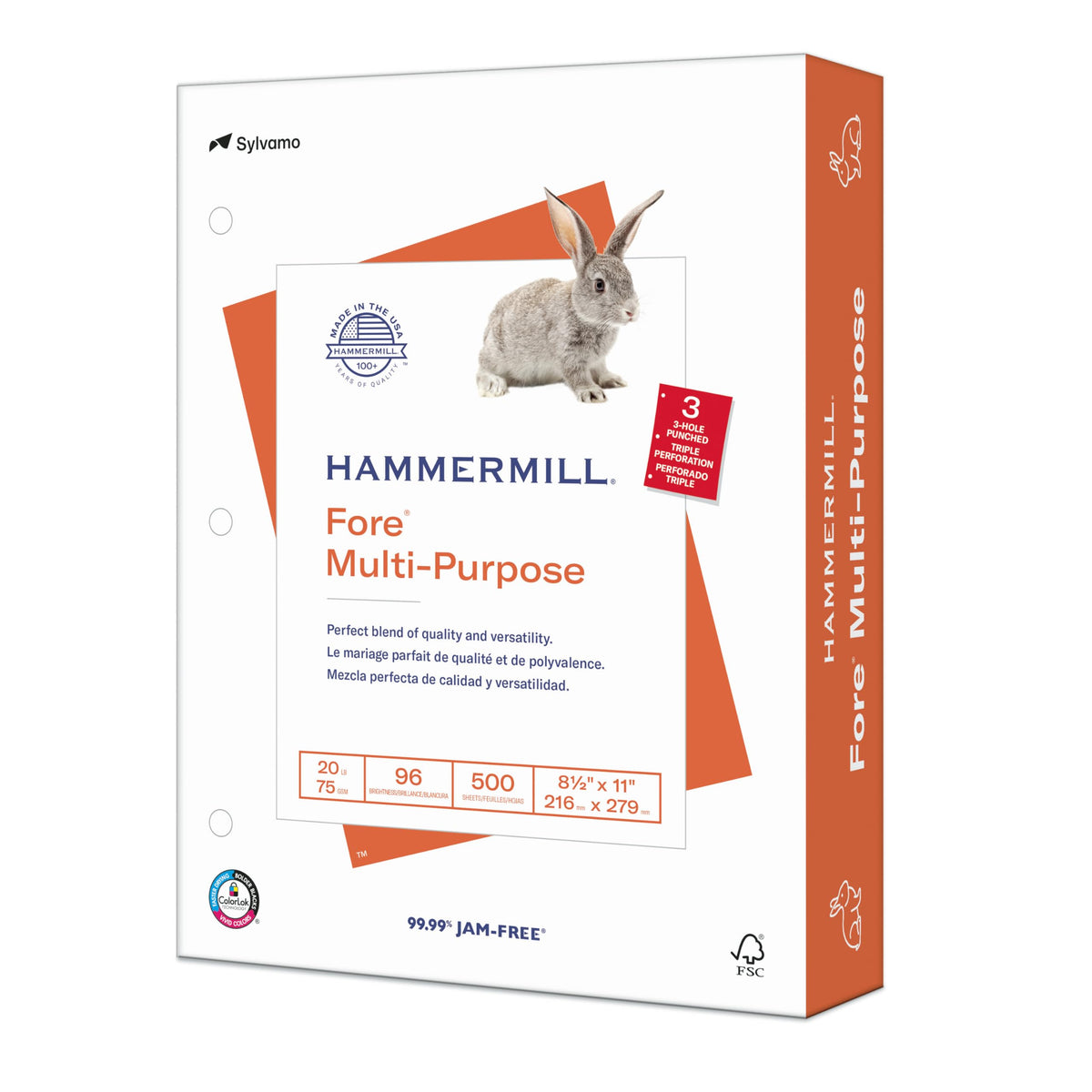 Hammermill Printer Paper, Fore Multipurpose 20 lb Copy Paper, 8.5 x 11-96 Bright, Made in the USA, 103267C (10 Ream, 5000 Sheets Total)