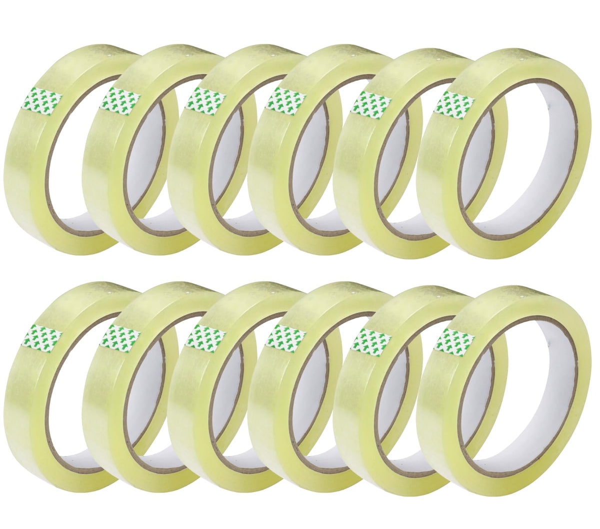 GTSE Clear Tape Refills, 1 inch x 217ft, 12 Transparent Rolls with 3" core
