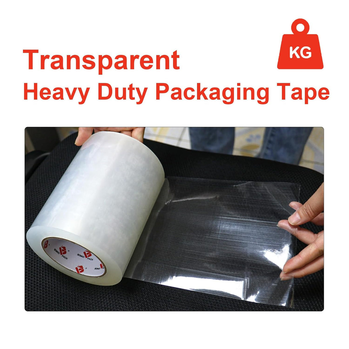 BOMEI PACK Clear Shipping Tape 6" Wide, 6 inch x 110 Yards (330ft), Industrial Grade 6 inch Heavy Duty Packing Tape for Box Office Moving, Shipping and Mailing