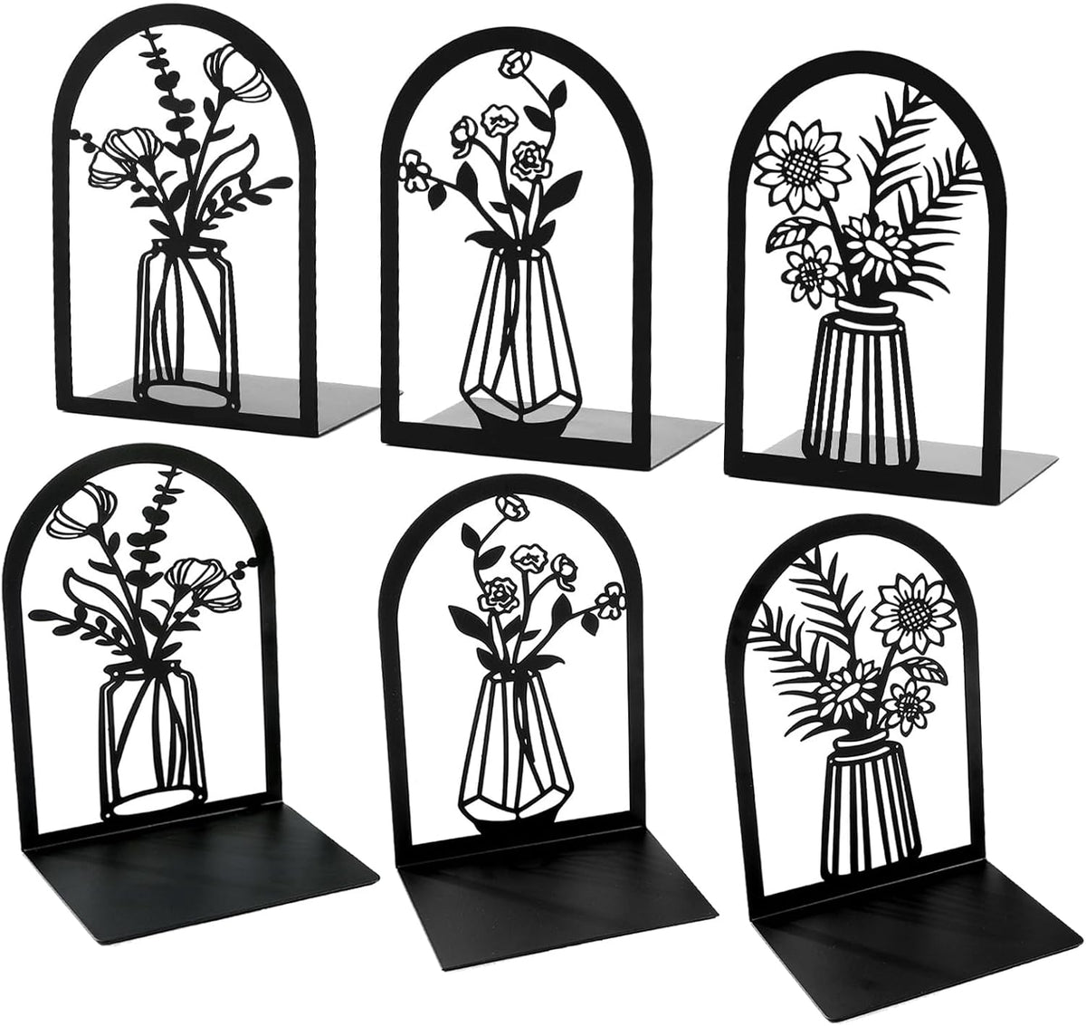 3 Pair Book Ends Decorative Bookends for Shelves 6.7x4.7x3.5 Inch