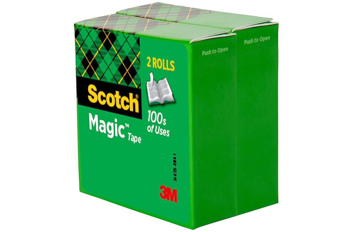 Scotch Magic Tape, 2 Rolls, Numerous Applications, Invisible, Engineered for Repairing, 1/2 x 2592 Inches, Boxed (810-2P12-72) (Pack of 2)