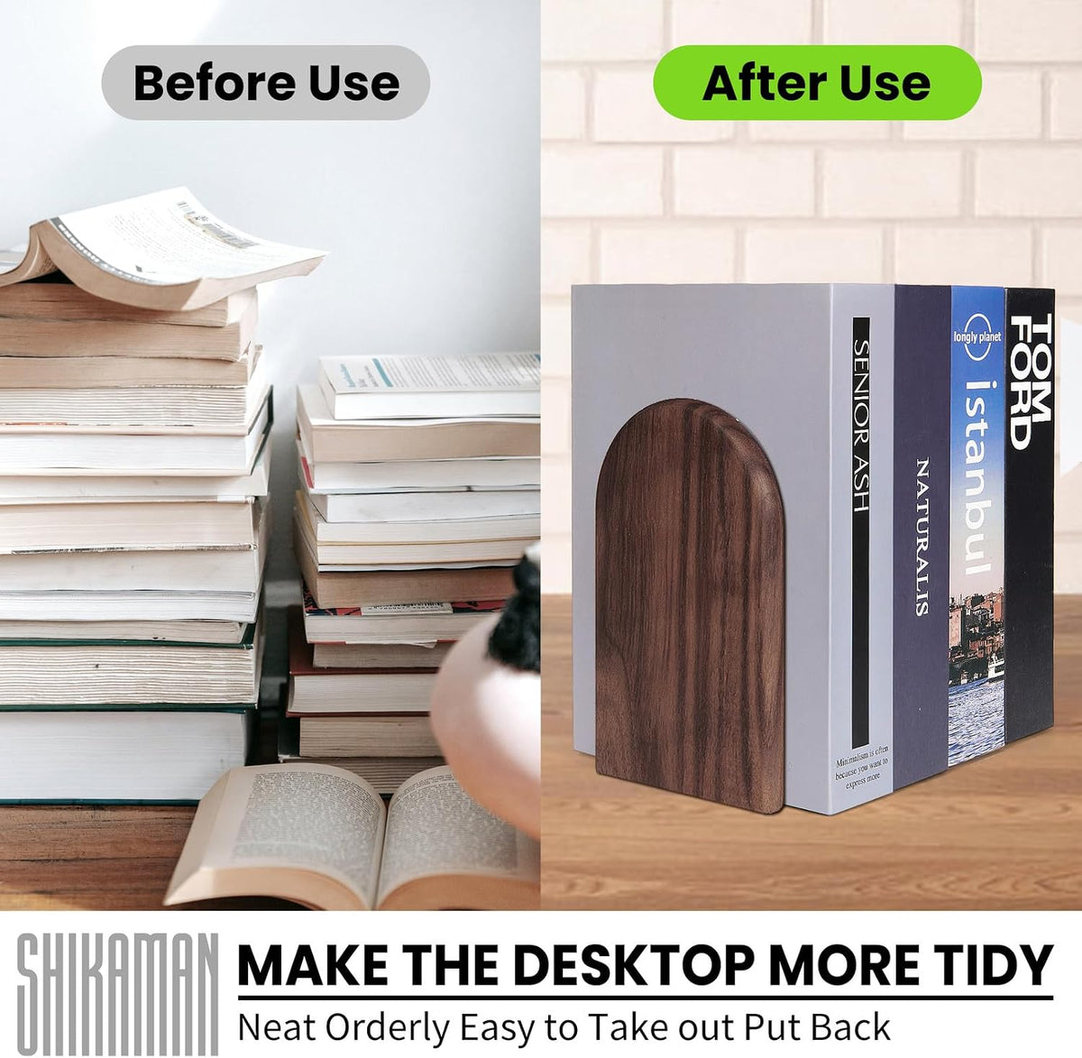 Book Ends,Bookends Wood Book Ends Universal Economy Bookend (1, Large)