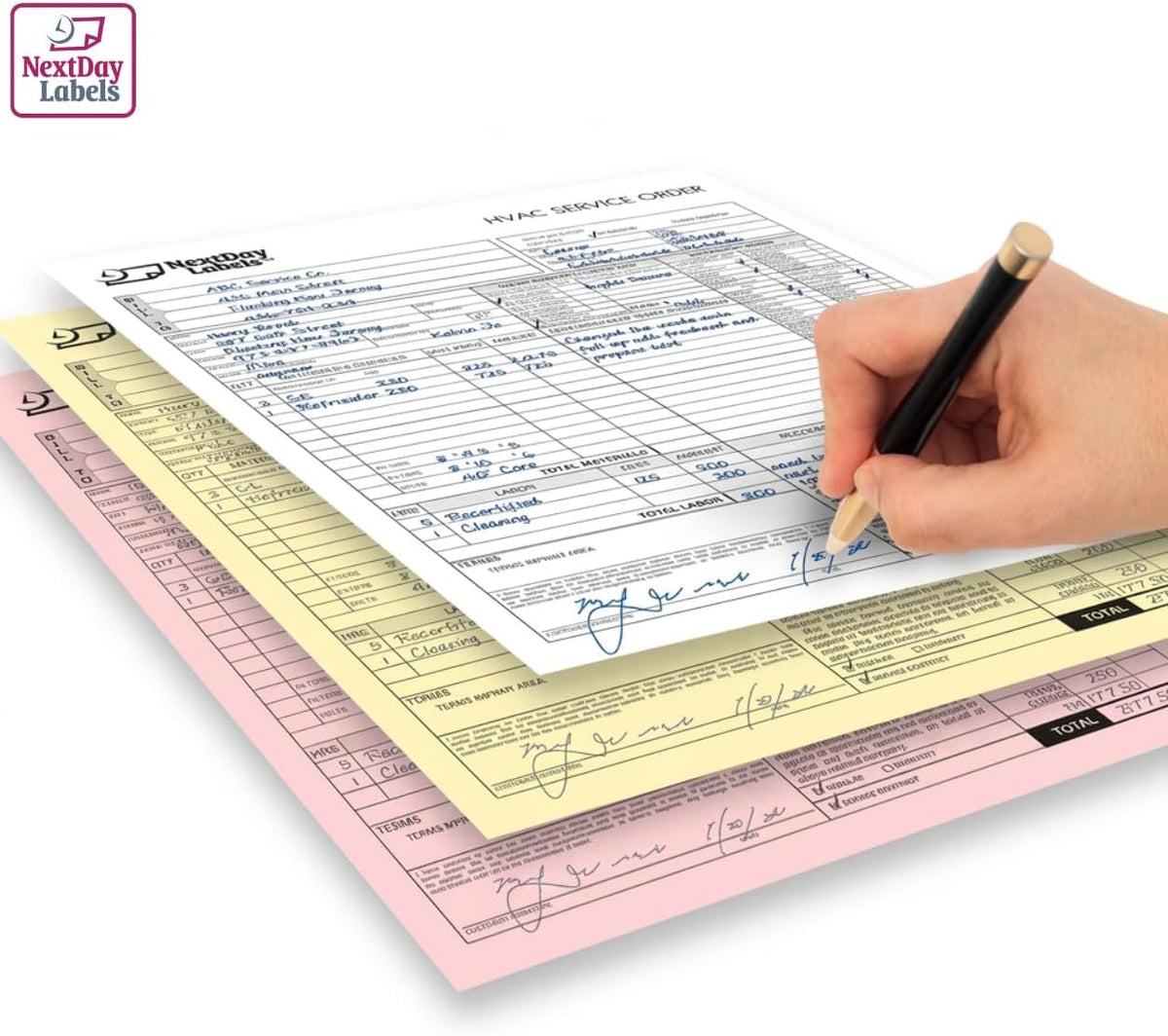 NextDayLabels Carbonless NCR Paper, 3 Part Reverse #5900, 8.5" x 11"
