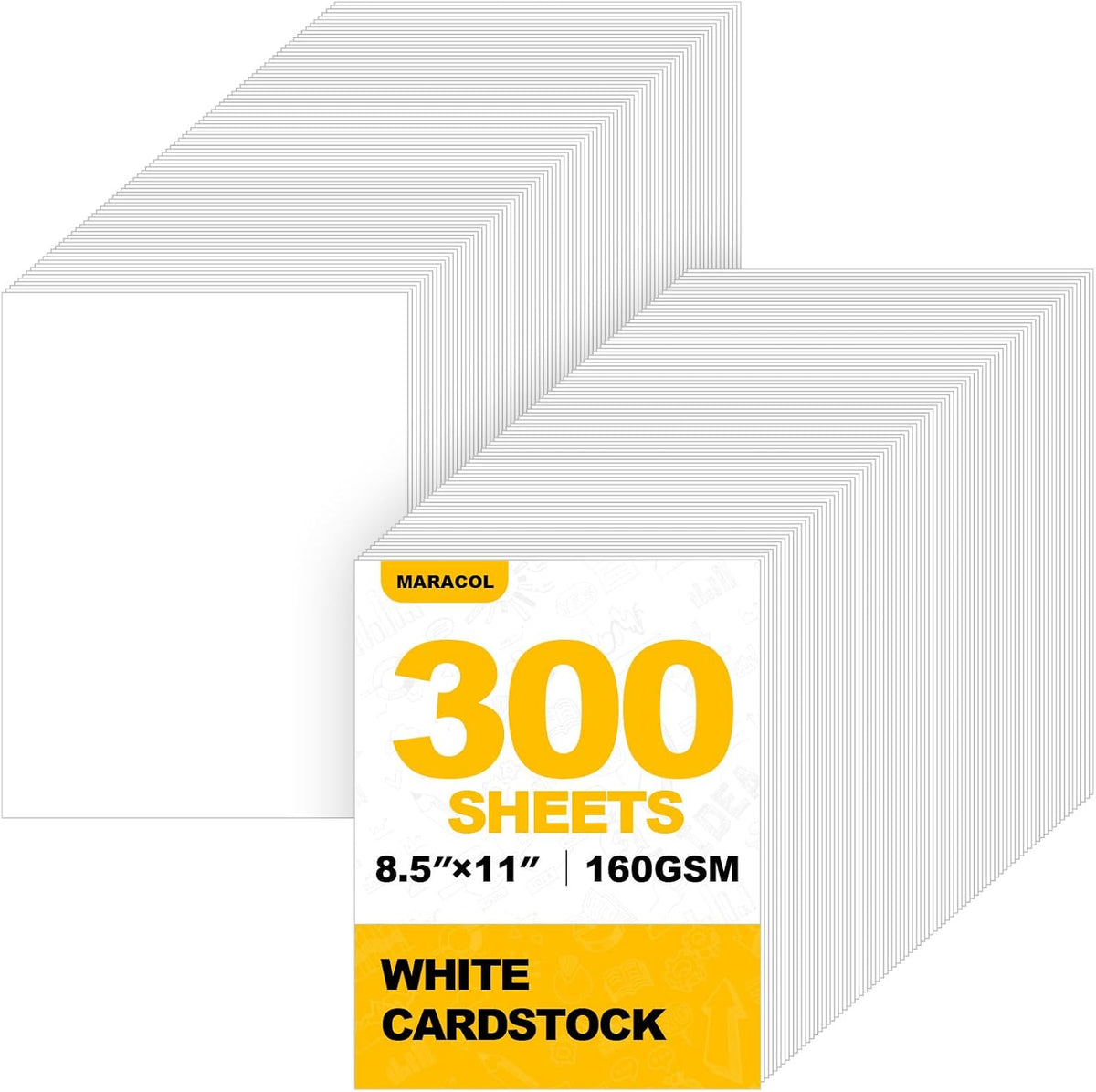 8.5"x11" White Cardstock, 300 Sheets Card Stock 110lb Printer Copy Paper