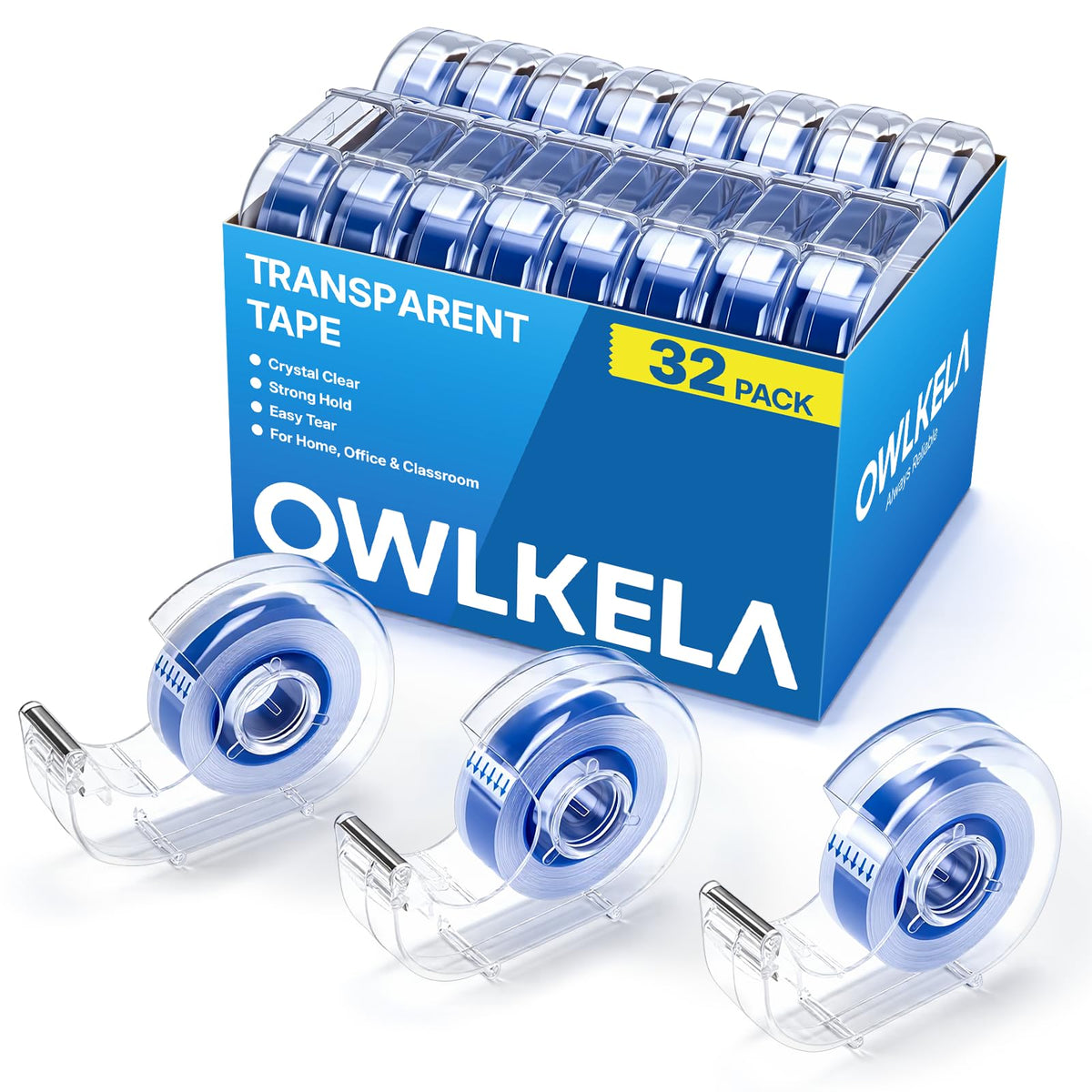 OWLKELA 40 Pcs Clear Tape Dispensers, 1 Inch White Core
