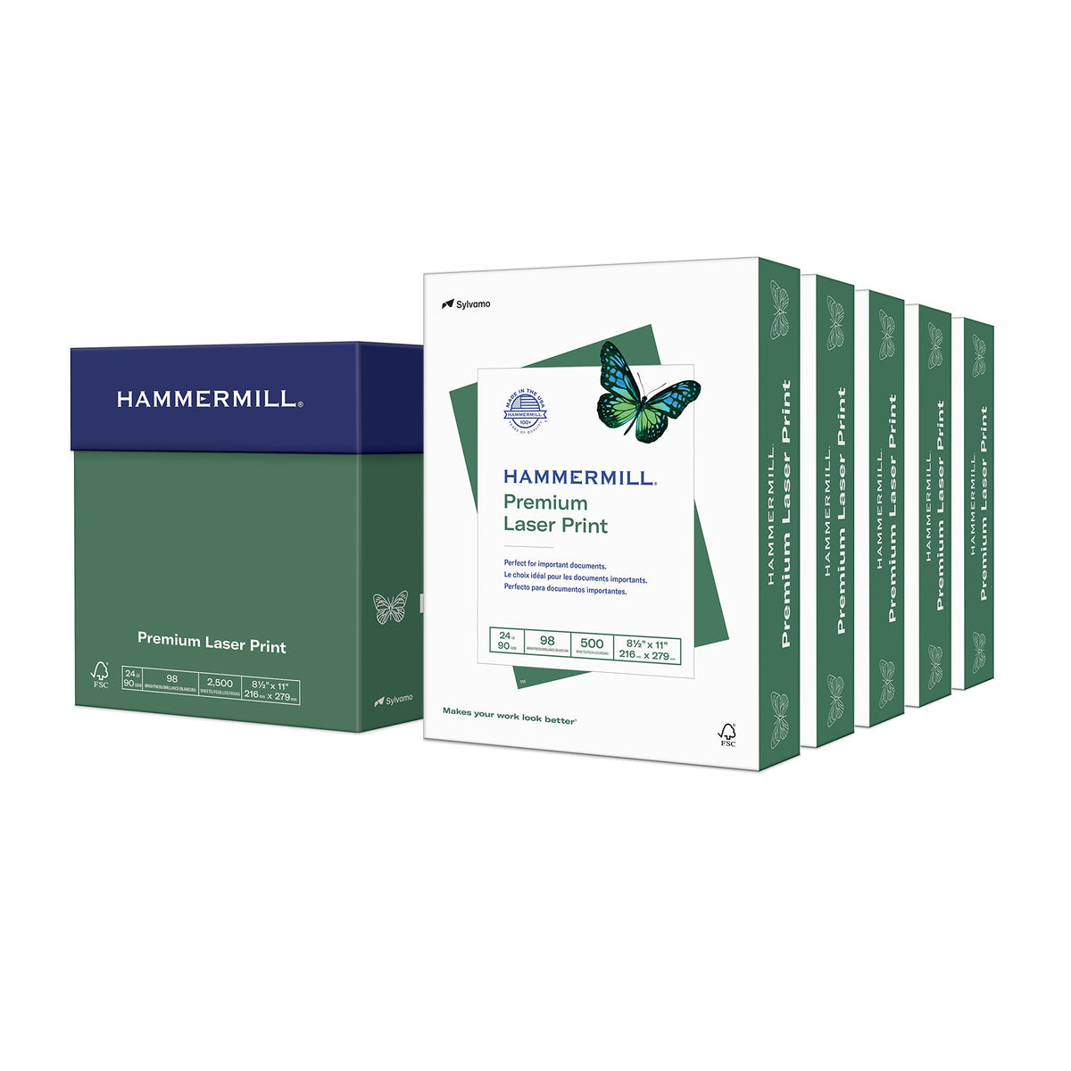 Hammermill Printer Paper, Premium Laser Print 24 lb, 11 x 17-98 Bright, Made in the USA, 104620C - 5 Ream (2,500 Sheets)