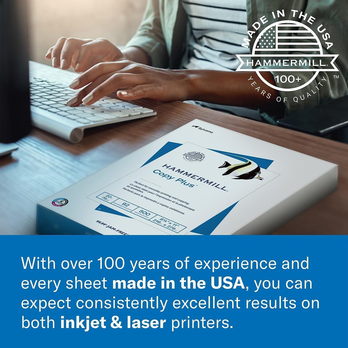 Hammermill Printer Paper, Premium Laser Print 24 lb, 11 x 17-98 Bright, Made in the USA, 104620C - 5 Ream (2,500 Sheets)