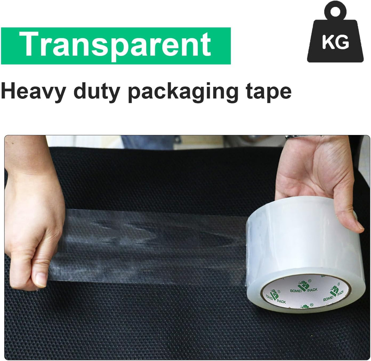 BOMEI PACK 3Inch Wide Clear Silent Packing Tape, 6Rolls 2.4Mil X 60Yds Heavy Duty No Noise Quiet Tape 3” for Moving, Shipping, Mailing, Storage and Packaging