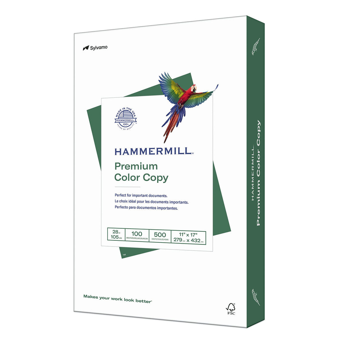 Hammermill Printer Paper, Premium Color 28 lb Copy Paper, 8.5 x 11-1 Ream (500 Sheets) - 100 Bright, Made in the USA, 102467R