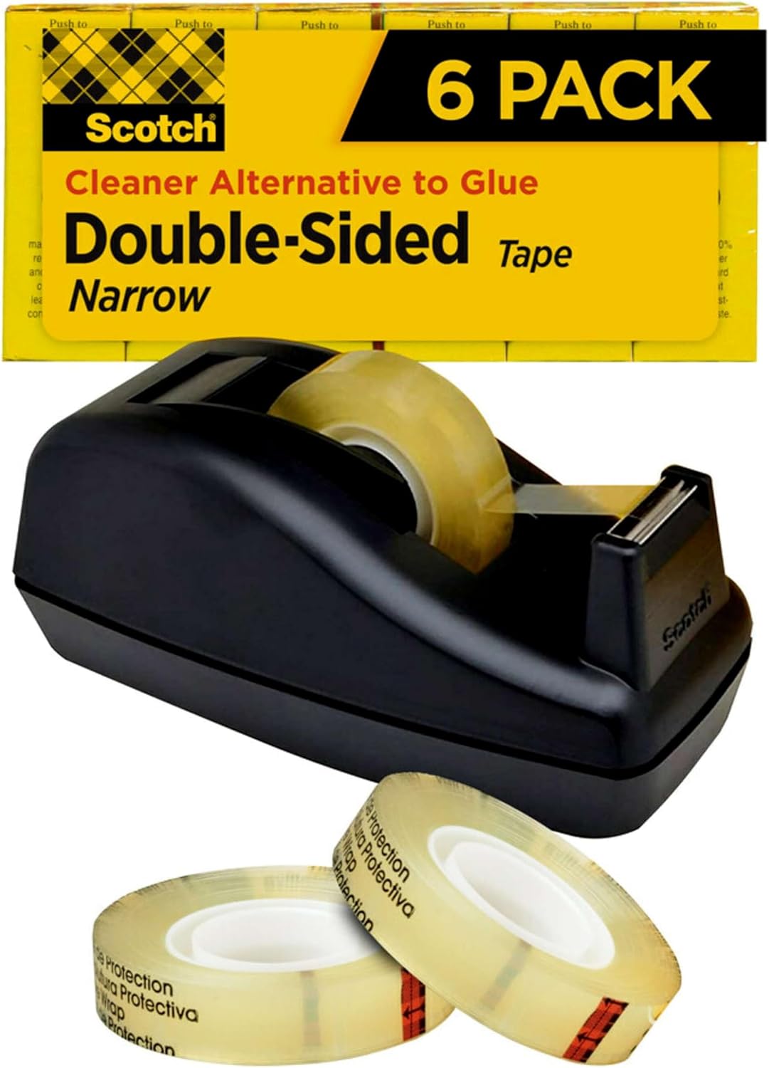 Scotch Double Sided Tape with Tape Dispenser, 0.50 in. x 900 in.
