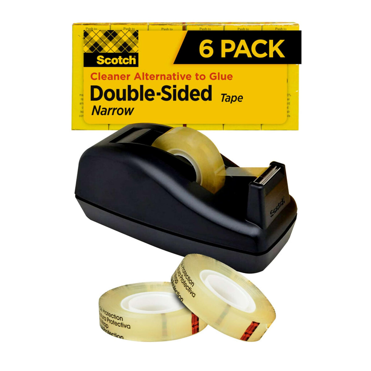Scotch Double Sided Tape with Tape Dispenser, 0.50 in. x 900 in.