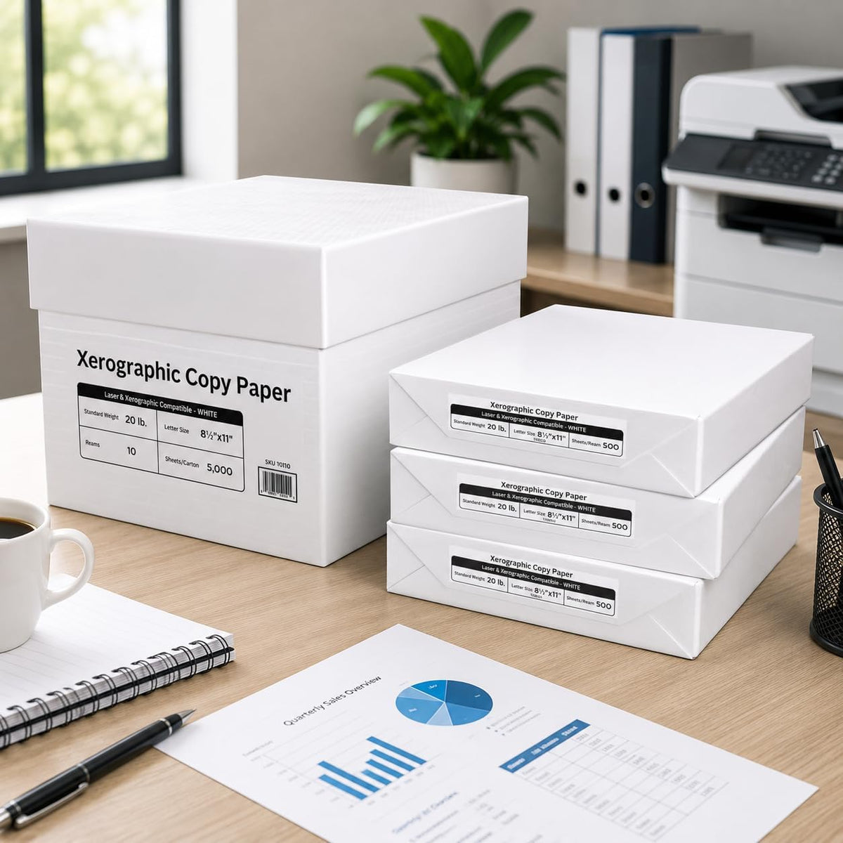 Printer Paper White Boxx 8.5 x 11 | 20 lb Copy Paper | 92 Bright | 3 Ream