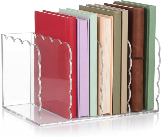 1 PC Scalloped Acrylic Magazine Holder, File Organizer, Standard Style