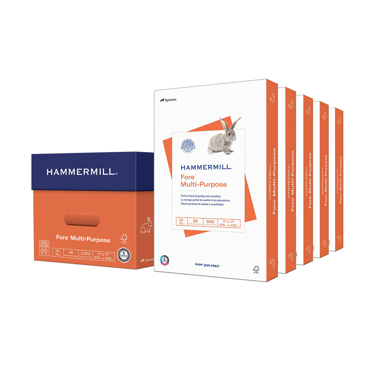 Hammermill Printer Paper, Fore Multipurpose 20 lb Copy Paper, 8.5 x 11-96 Bright, Made in the USA, 103267C (10 Ream, 5000 Sheets Total)