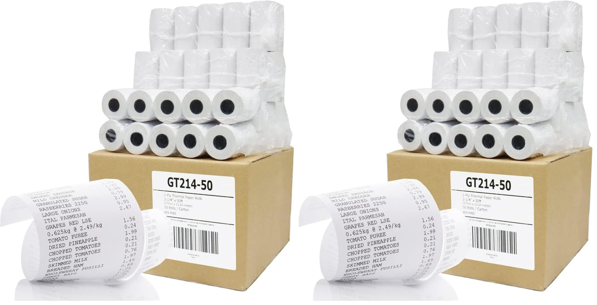 Gorilla Supply Thermal Paper Receipt Roll 2-1/4" x 50' BPA Free 50 Rolls