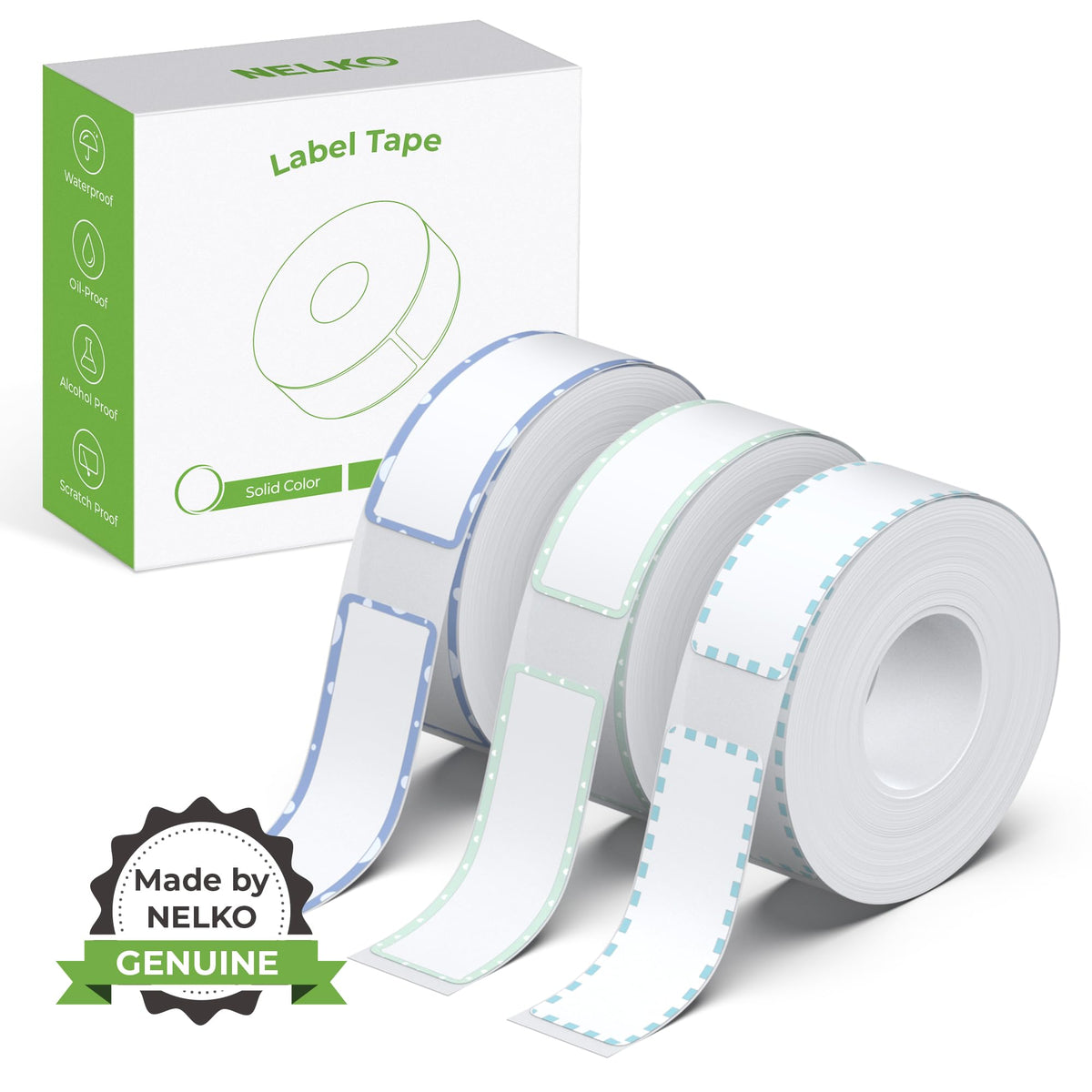 NELKO Genuine P21 Label Maker Tape,14x40mm, 3-Roll, Transparent