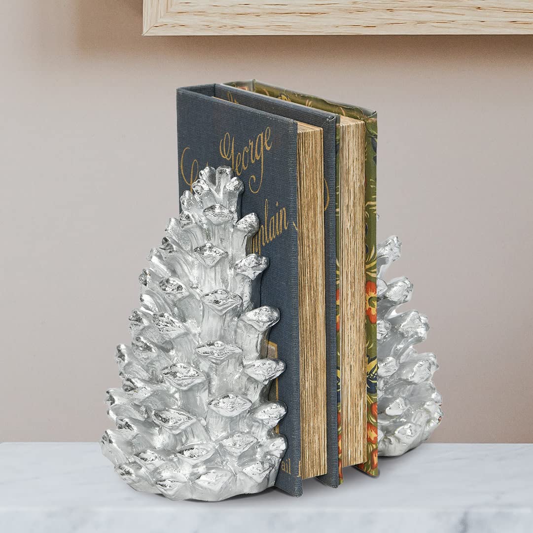 Creative Co-Op Pinecone Shaped Resin Bookends (Set of 2 Pieces)