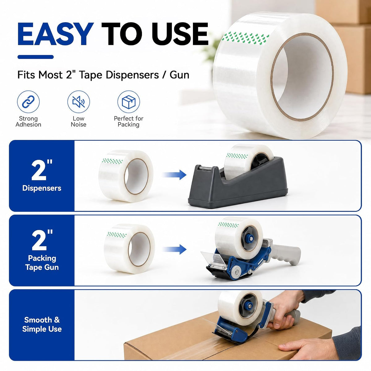 Clear Packing Tape, 110 Yards Heavy Duty Packaging Tape 12 Rolls