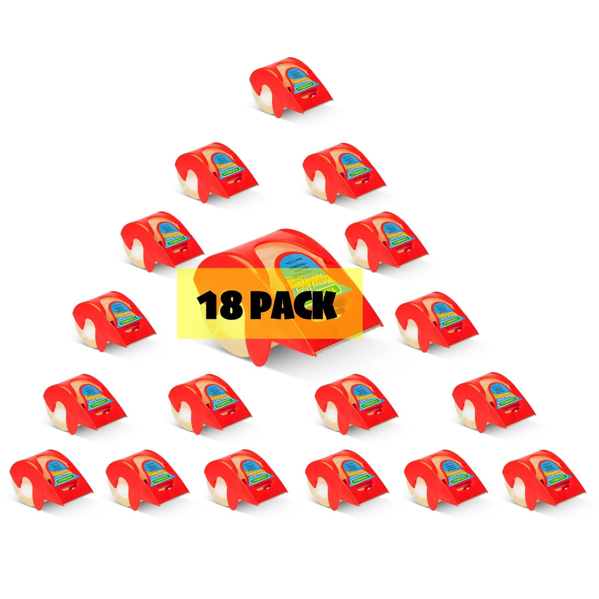 Packing Tape with Dispenser, 6 Packs Noiseless Clear Packaging Tape