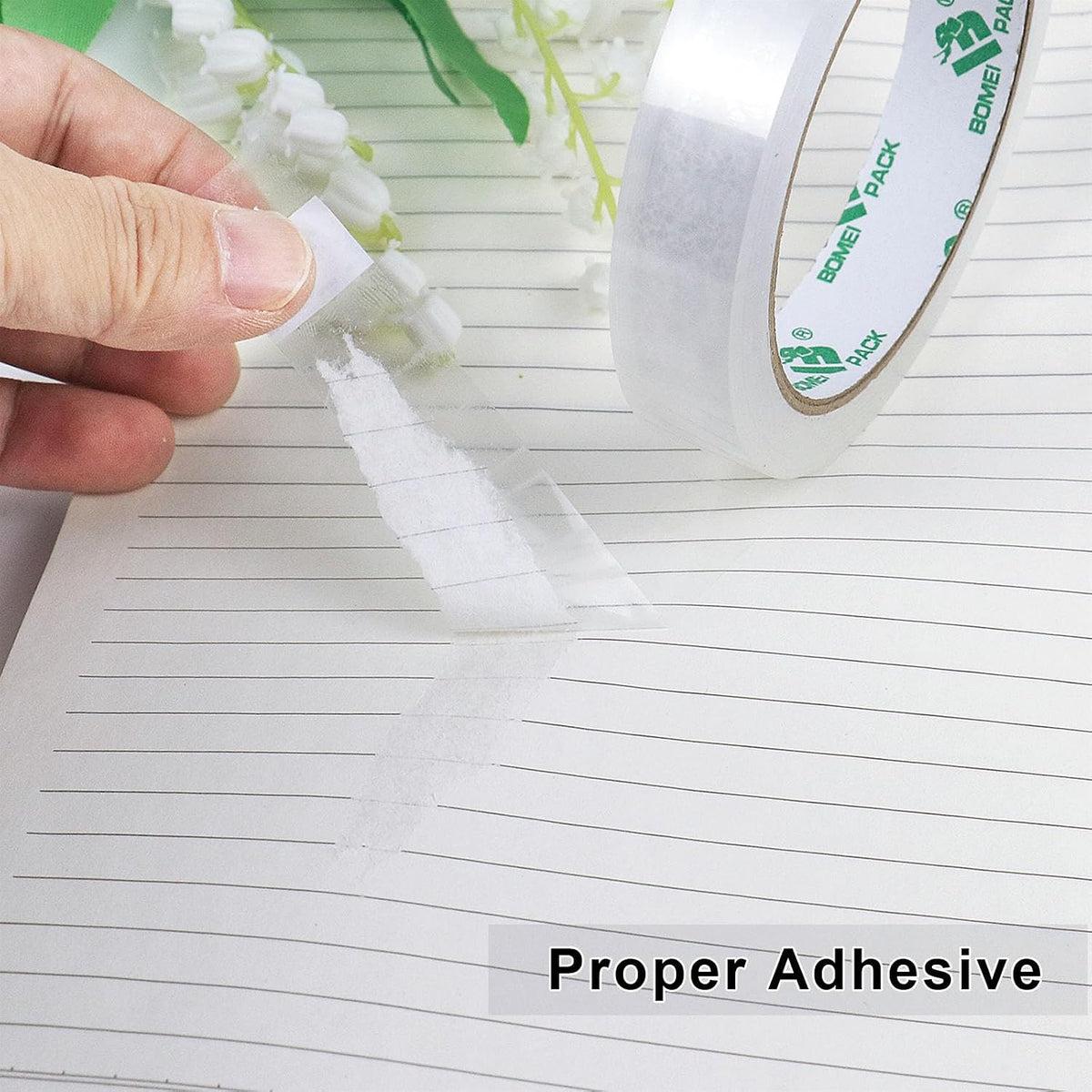 BOMEI PACK 16Rolls Clear Tape Refills for Dispenser, Transparent Gift Wrap Tape 3inch Core for Home, School and Office, 3/4inch x 60yds