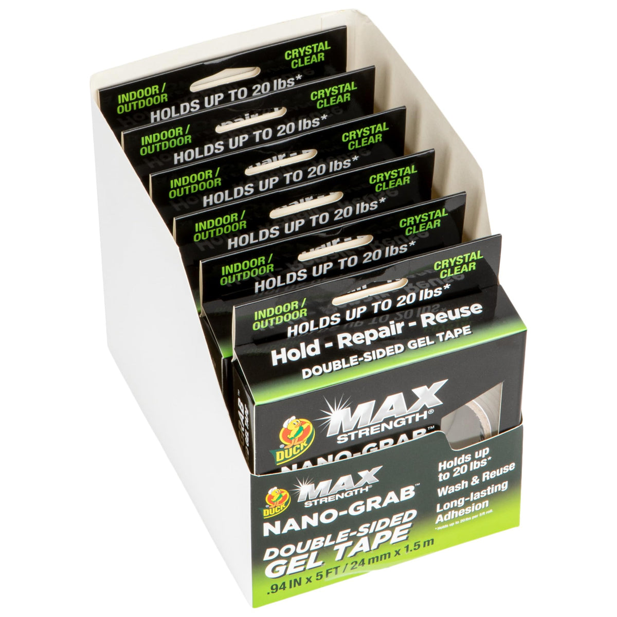 Duck Max Strength Double-Sided Tape with Nano-Grab Technology, 2 Rolls