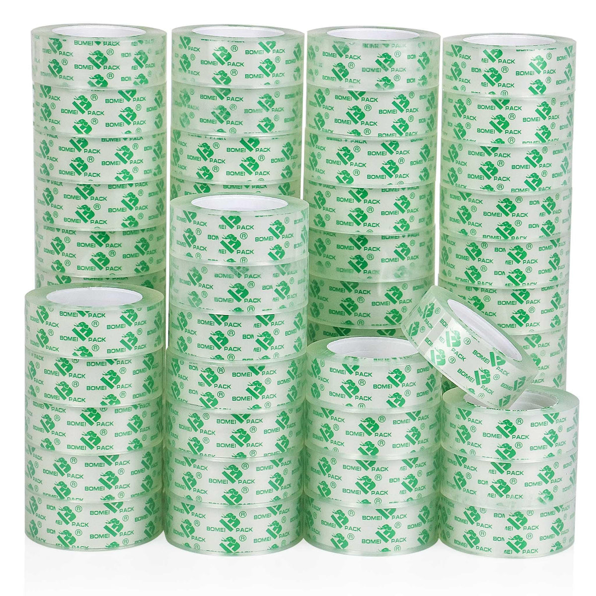 BOMEI PACK Crystal Clear 40 Rolls Transparent Tape Refills Rolls 3/4-Inch x 1000 inch, 1 inch Core, Clear Gift Wrapping Tape Refill Roll for Office, Home, School