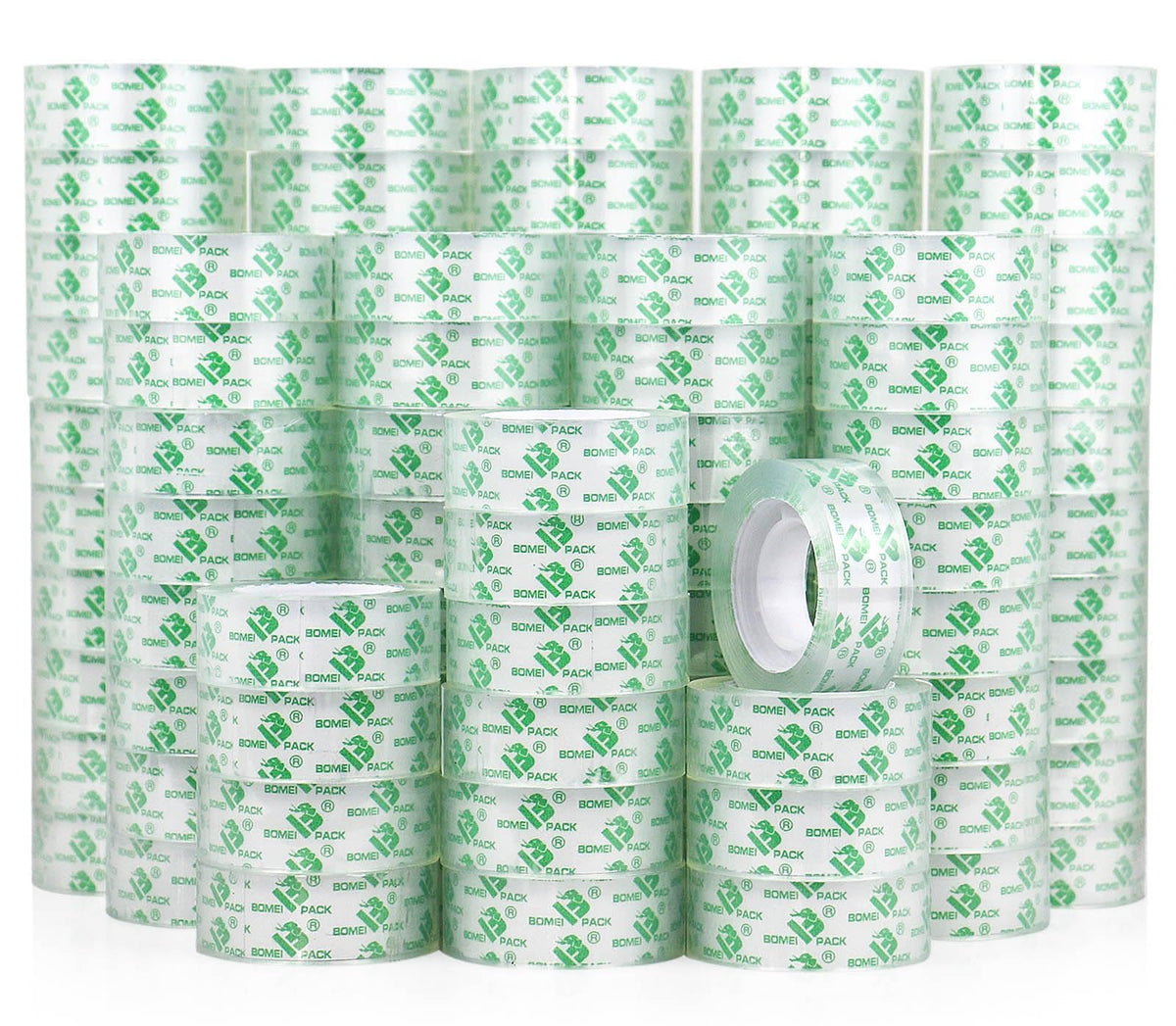 BOMEI PACK 192Rolls Crystal Clear Tape Refills for Dispenser, Bulk Office Transparent Tape for Home and School, 3/4Inch x 1000 inch