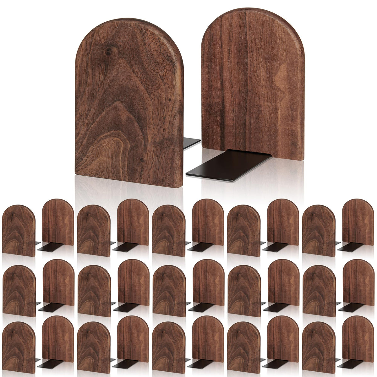 Book Ends,2 Pair Medium Bookends Wood Book Ends Universal Economy Bookend (2, Medium)