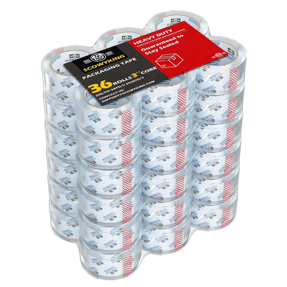 Clear Packing Tape Refills Heavy Duty,12 Pack,2.7 Mil,1.88"×68 Yd