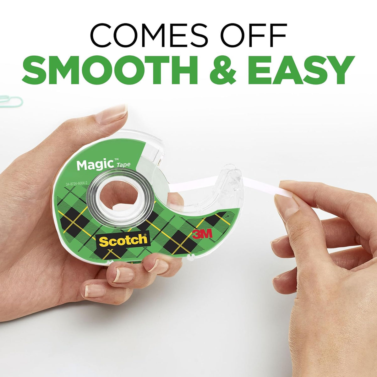 Scotch Magic Tape, 12 Rolls (2 x 6-Packs) Each with Dispenser, Invisible Matte Finish, Permanent Adhesive, 3/4 in x 350 in per Roll, Ideal for Home, School and Office