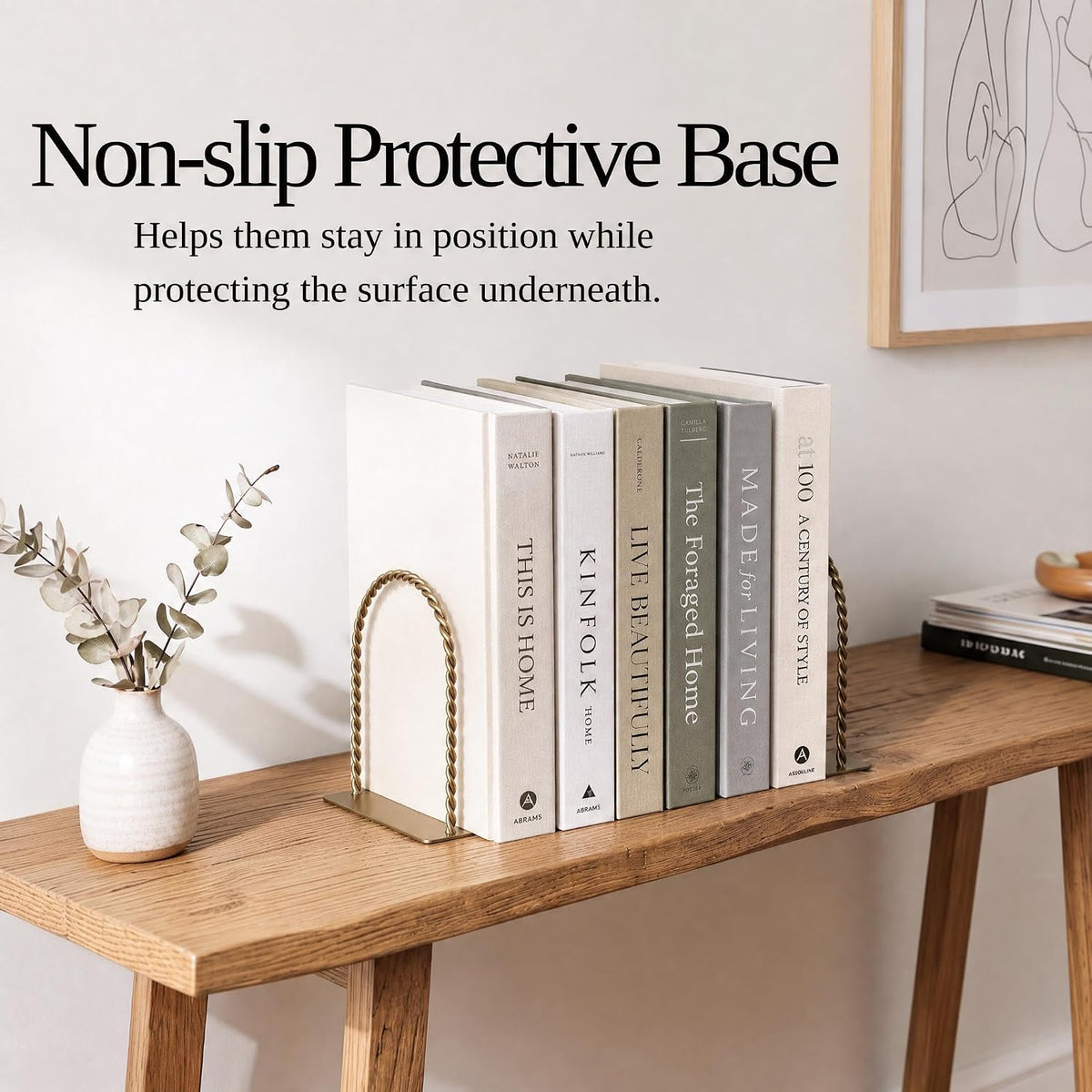 Decorative Bookends for Shelves - Stylish Set of 2 Book Ends