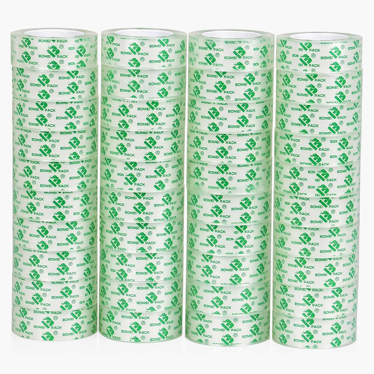BOMEI PACK Crystal Clear 40 Rolls Transparent Tape Refills Rolls 3/4-Inch x 1000 inch, 1 inch Core, Clear Gift Wrapping Tape Refill Roll for Office, Home, School