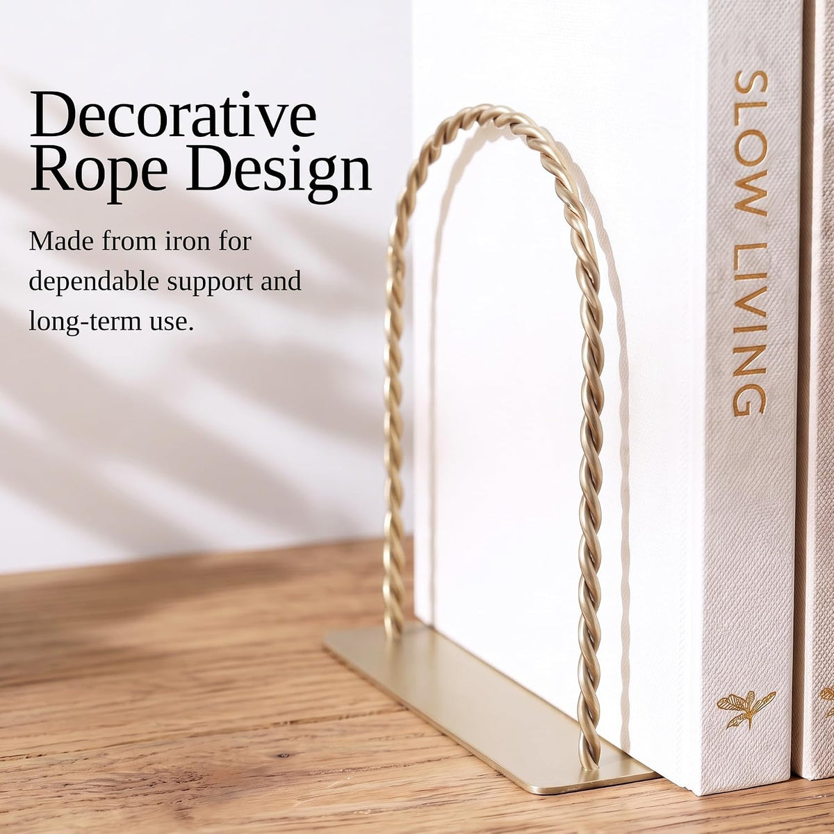 Decorative Bookends for Shelves - Stylish Set of 2 Book Ends