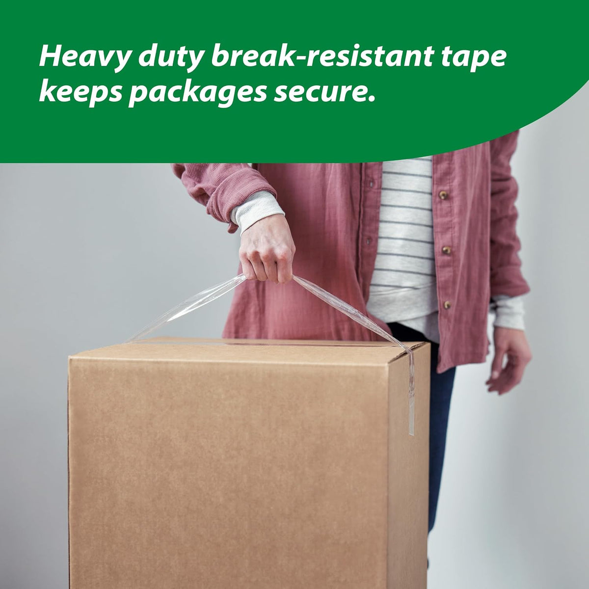 Duck HD Clear Heavy Duty Packing Tape Extra-Wide Refill Rolls, 3 in Wide