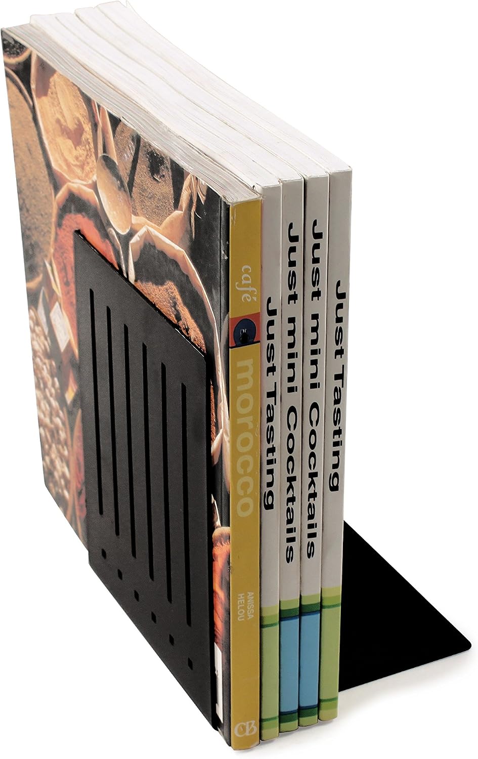 Spectrum Heavy Bookends for Book Shelves Cookbooks Vinyl Records, No Skid Heavy Duty Metal Decorative Book Stopper Sturdy Steel Holder for Home Office Large Bookends for Heavy Books, Black