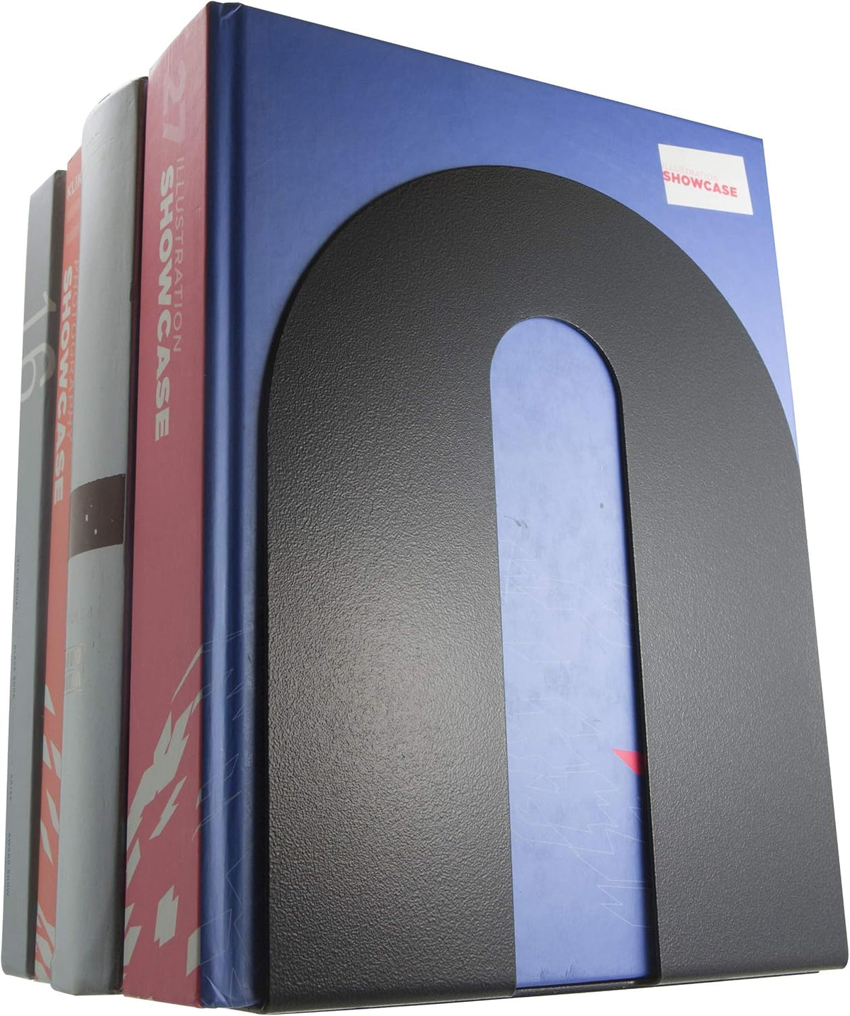 Officemate Magnetic Heavy-Duty Metal Bookends Set of 2, 10-Inch Steel Book Ends for Shelves, Book Supports for Heavy Books, Binders, and Office Organization, Black